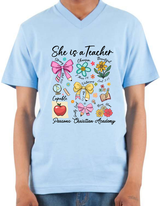 She is (Teacher)